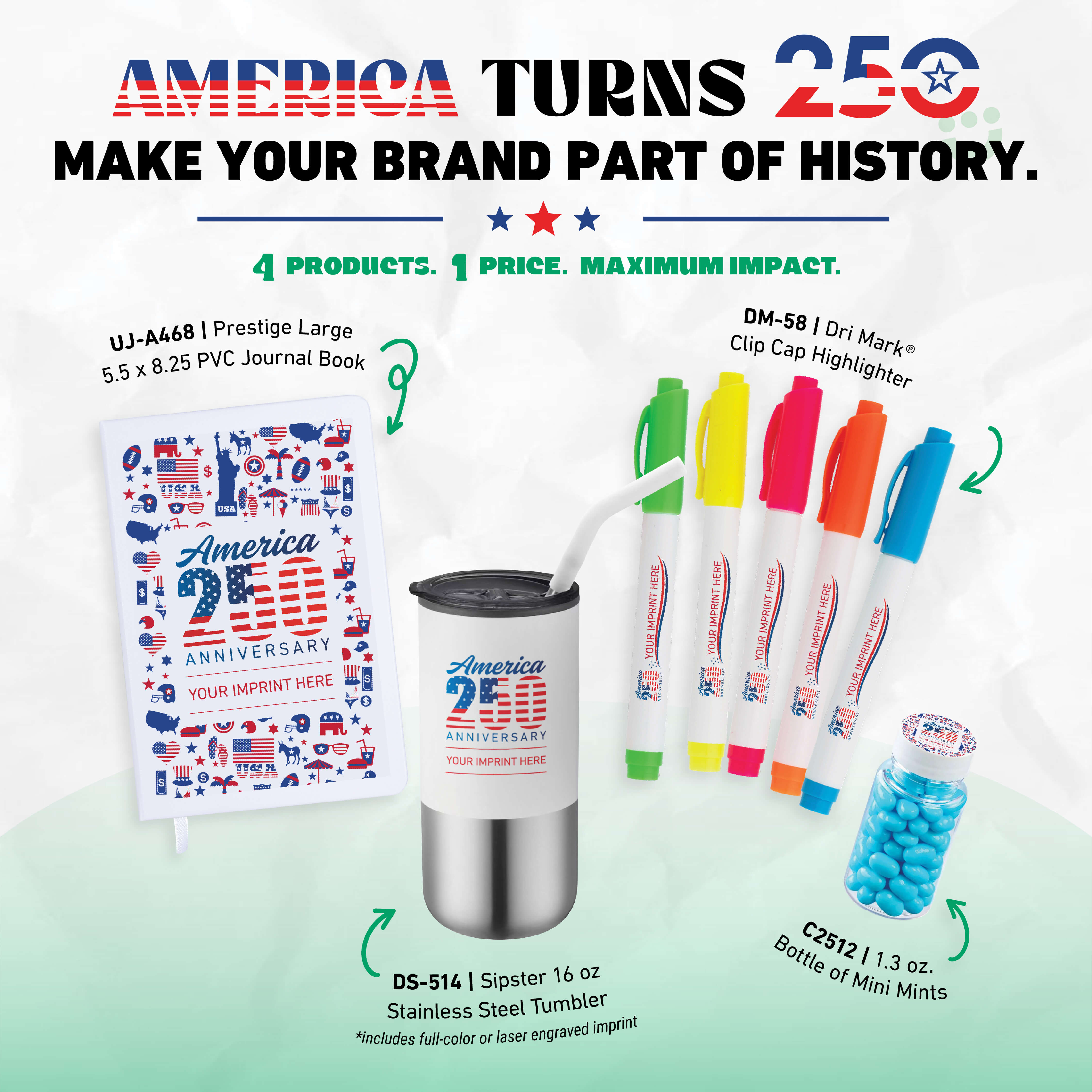 our USA 250 Celebration Stock Designs